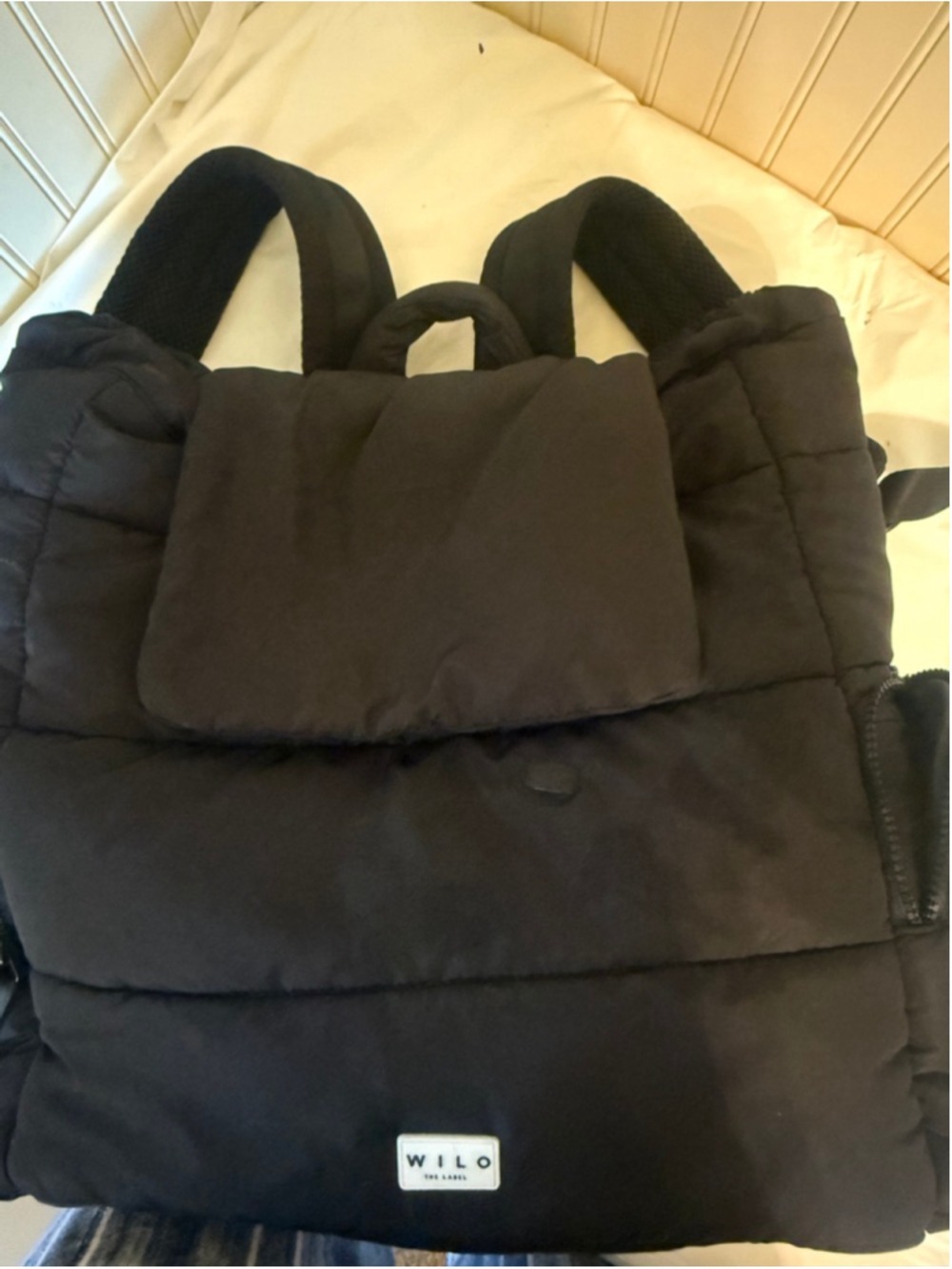 Wilo The Label Black Puffer Drawstring Backpack - Picture 16 of 16